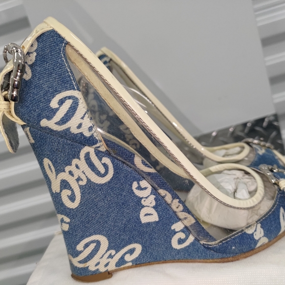 💖✨WEDGE-👀DOLCE AND GABBANA✨👀🤩😍❤️SEXY SHOES!-Denim monogram 👀 - Picture 5 of 16